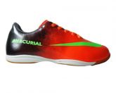 Tênis Futsal Nike Mercurial Vortex Laranja e Preto