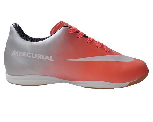 Tênis Futsal Nike Mercurial Vortex Salmão e Prata