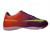 Tênis Futsal Nike Mercurial Vortex Roxo e Laranja