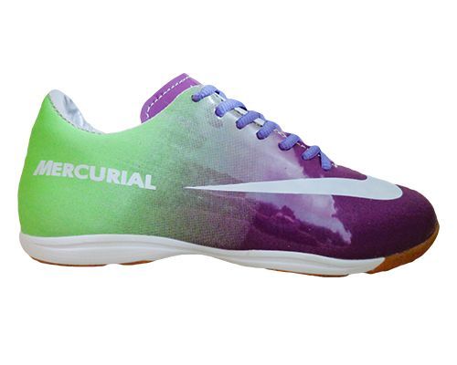 Tênis Futsal Nike Mercurial Vortex Roxo e Verde